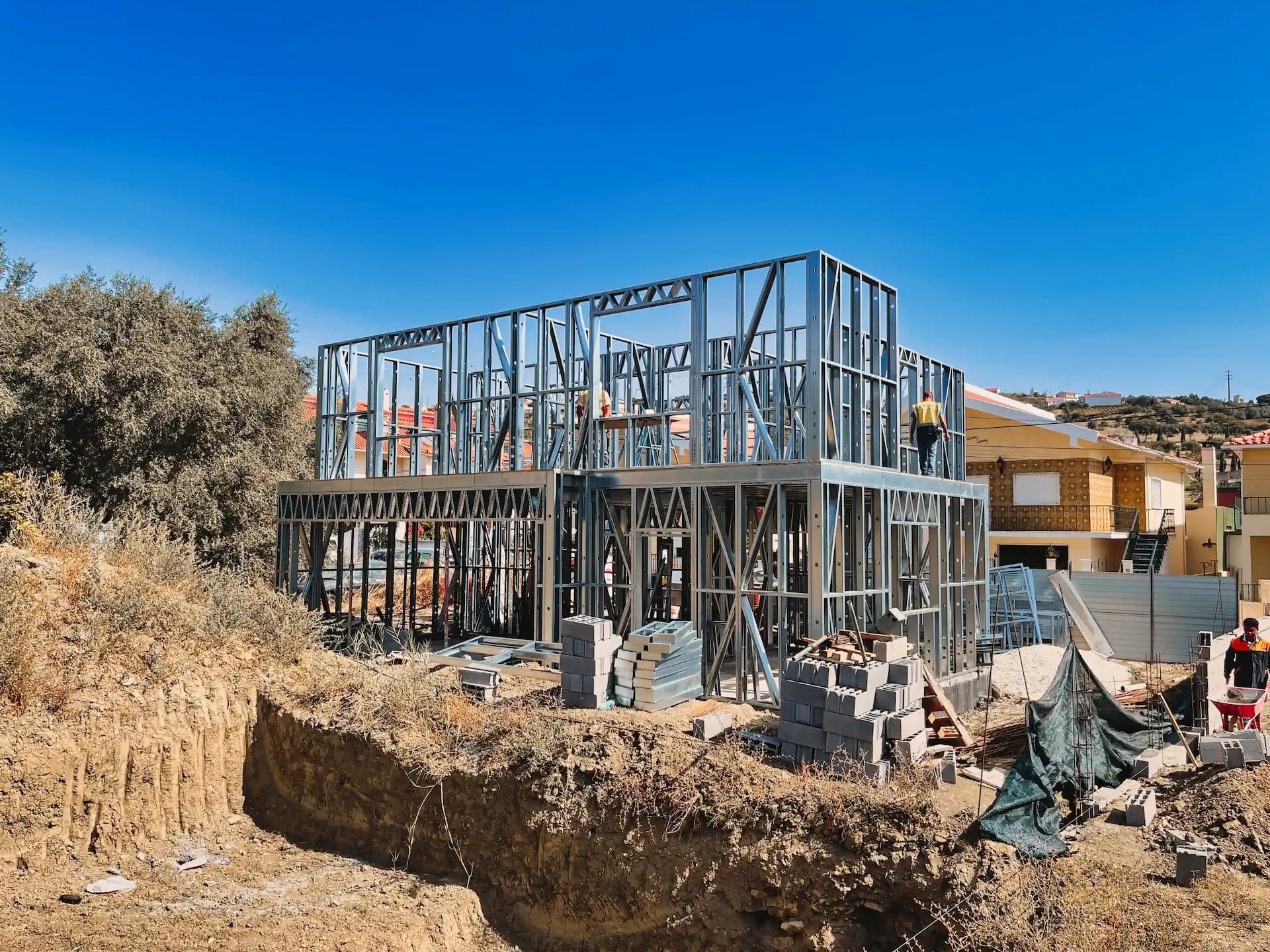 Casa em LSF exterior estrutura